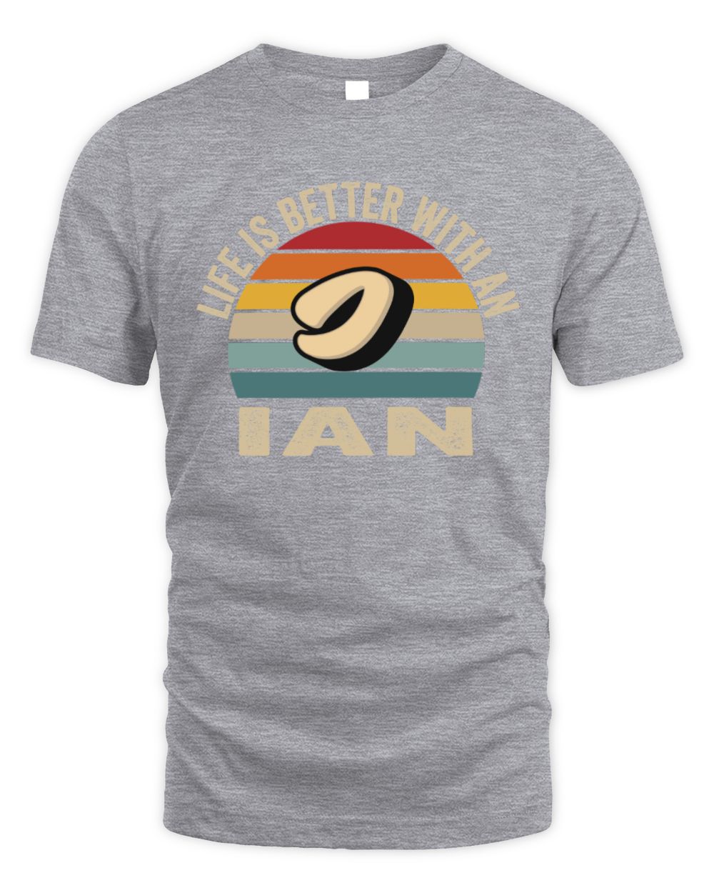 Life Is Better with Name Vintage Sun Shirt IAN M1-50 / Unisex Standard T-Shirt / sport grey
