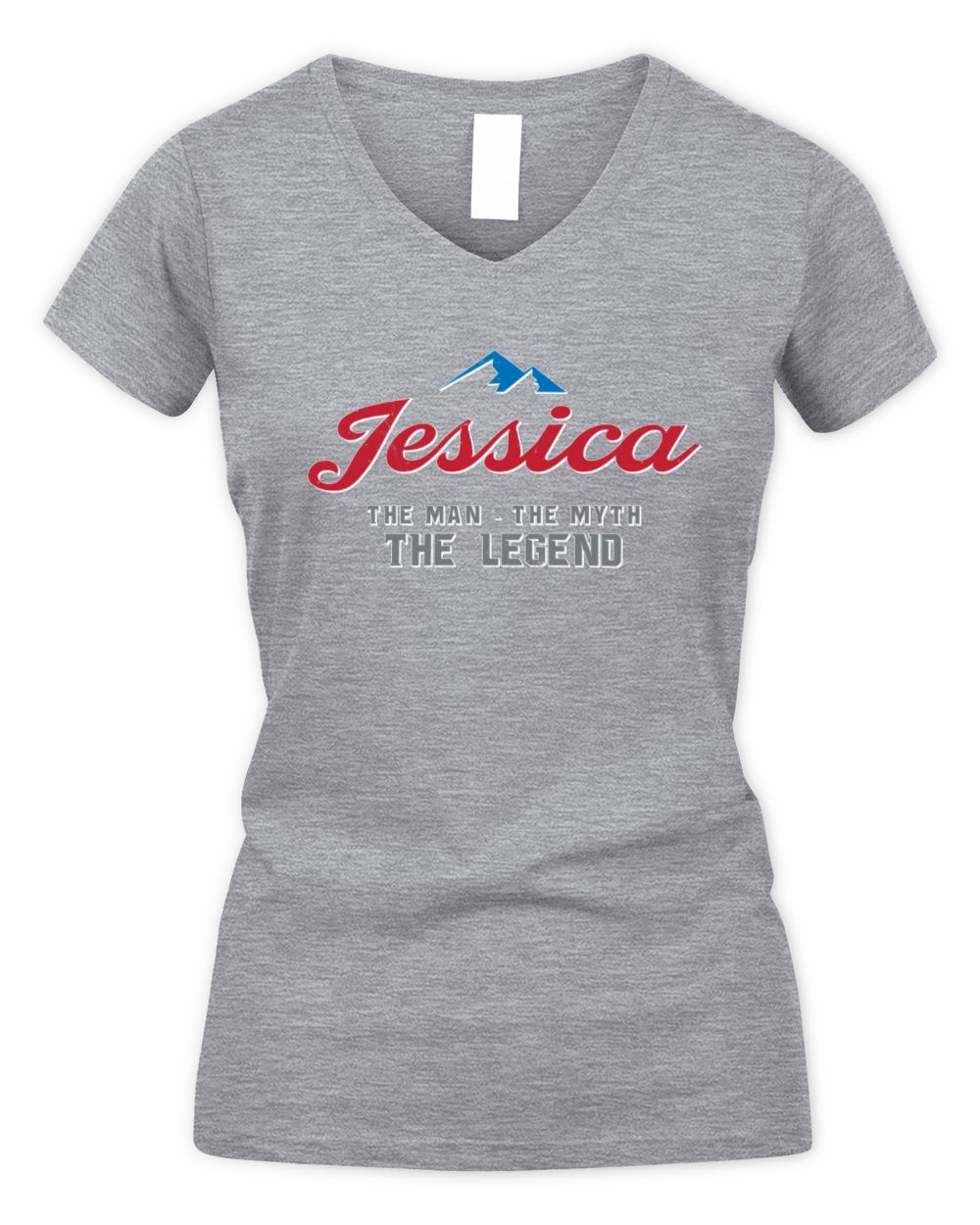 The Man The Myth The Legend Coors Light Beer T-Shirt JESSICA M1-S84 / Women's V-Neck T-Shirt / sport grey
