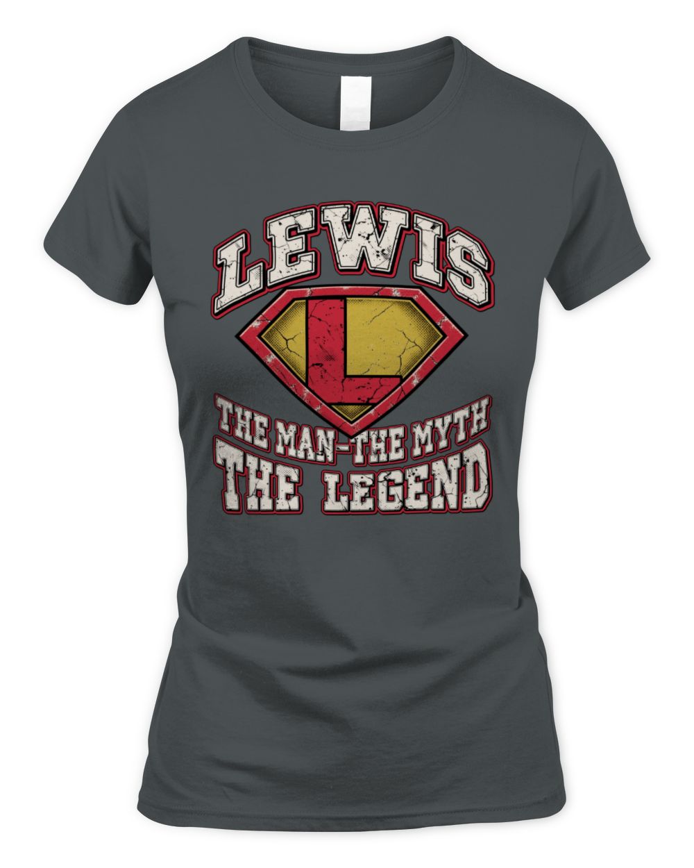 The Man The Myth The Legend Superman Graphic T-Shirt LEWIS M1-74 / Women's Standard T-Shirt / charcoal