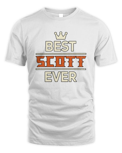 Best Your Name With Crown Shirt SCOTT M1-59 / Unisex Standard T-Shirt / white