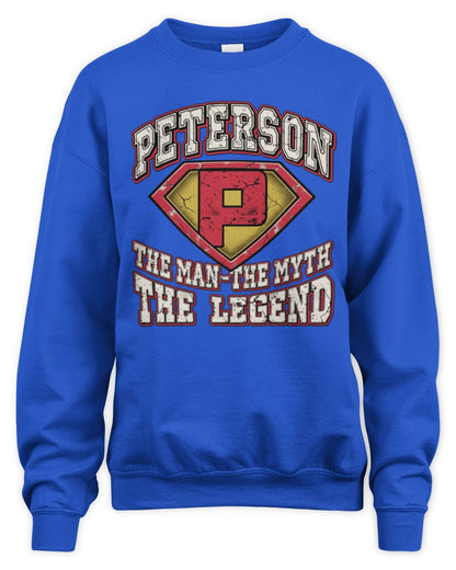 The Man The Myth The Legend Superman Graphic T-Shirt PETERSON M1-74 / Unisex Sweatshirt / royal