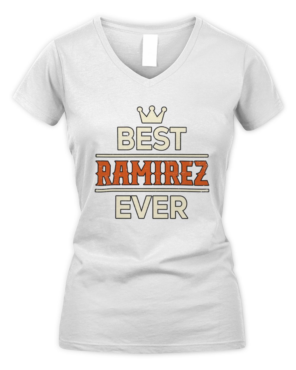 Best Your Name With Crown Shirt RAMIREZ M1-59 / Women's V-Neck T-Shirt / white