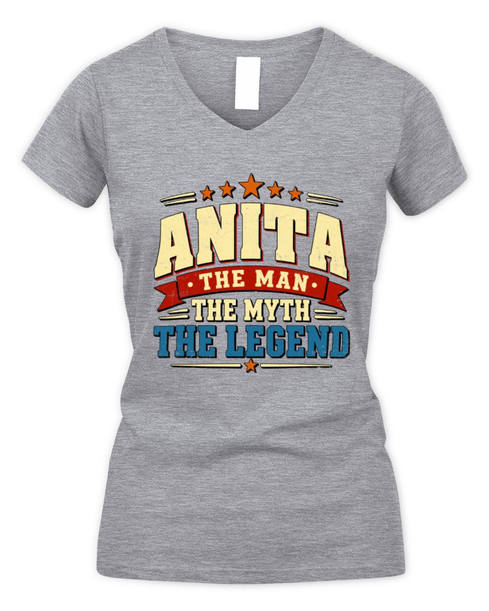 The Man The Myth The Legend Ribbon Vintage T-Shirt ANITA M1-56 / Women's V-Neck T-Shirt / sport grey