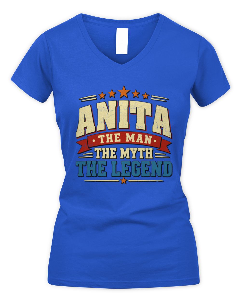 The Man The Myth The Legend Ribbon Vintage T-Shirt ANITA M1-56 / Women's V-Neck T-Shirt / royal