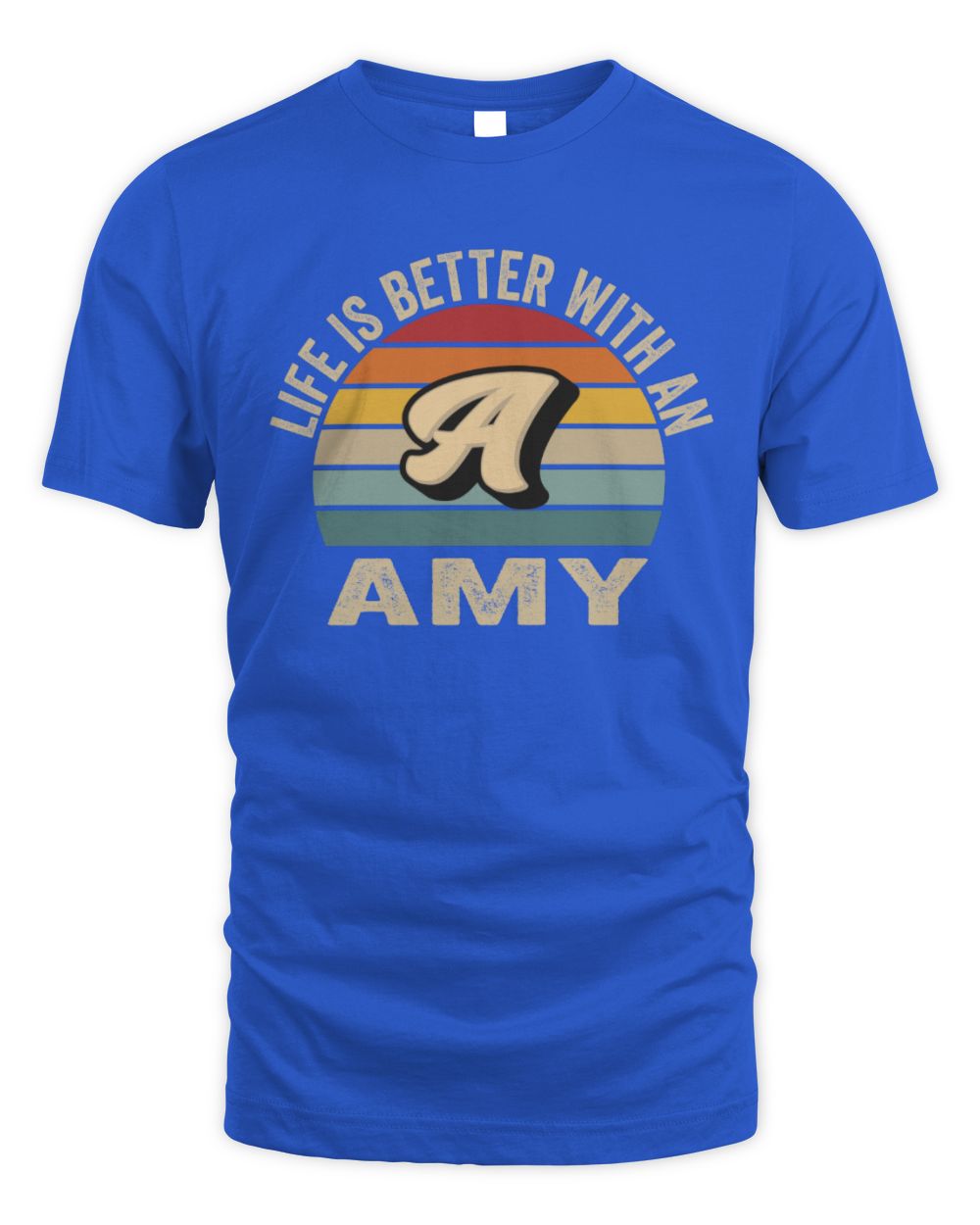 Life Is Better with Name Vintage Sun Shirt AMY M1-50 / Unisex Standard T-Shirt / royal
