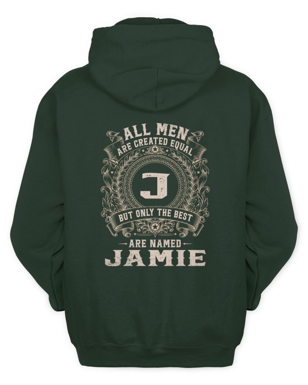 All Men Are Created Equal Cool Logo Shirt JAMIE M1-60 / Unisex Hoodie / forest green