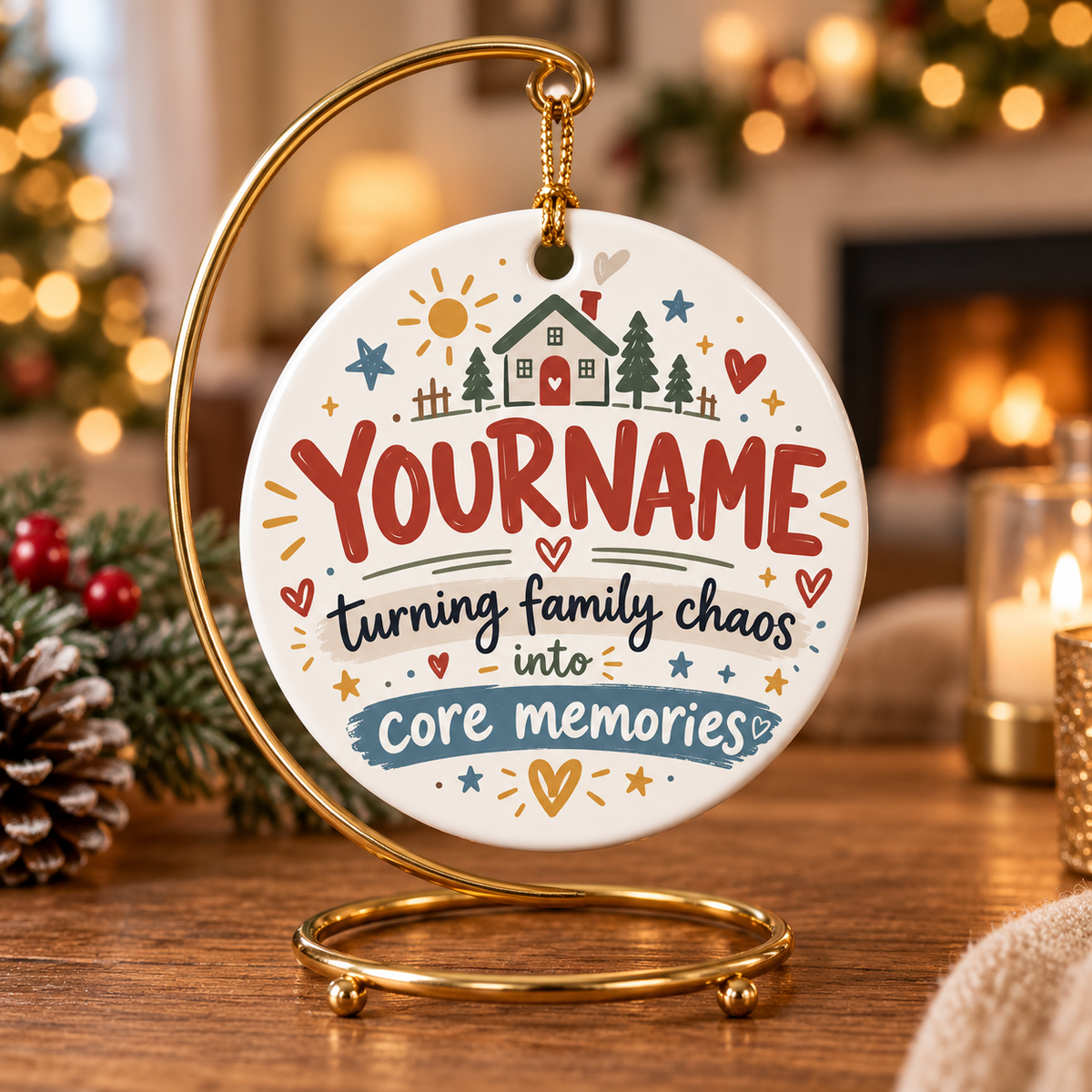 Turning Family Chaos Into Core Memories - Personalized Ceramic Ornament