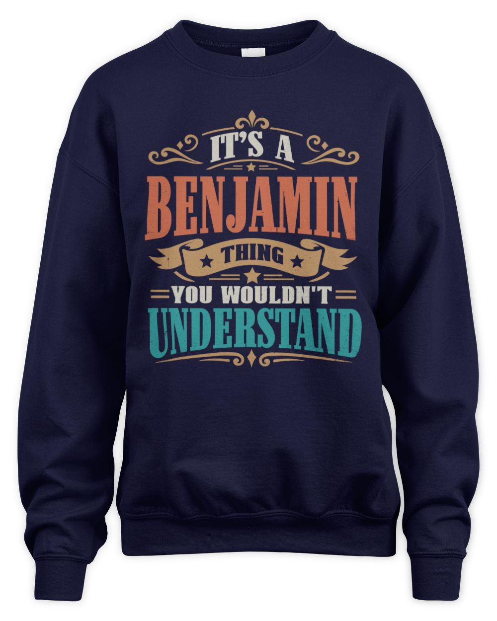 It’s a Name Thing Personalized Retro T-Shirt BENJAMIN M1-47 / Unisex Sweatshirt / navy