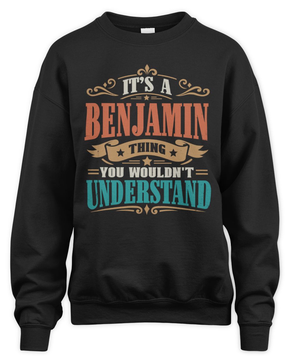 It’s a Name Thing Personalized Retro T-Shirt BENJAMIN M1-47 / Unisex Sweatshirt / black