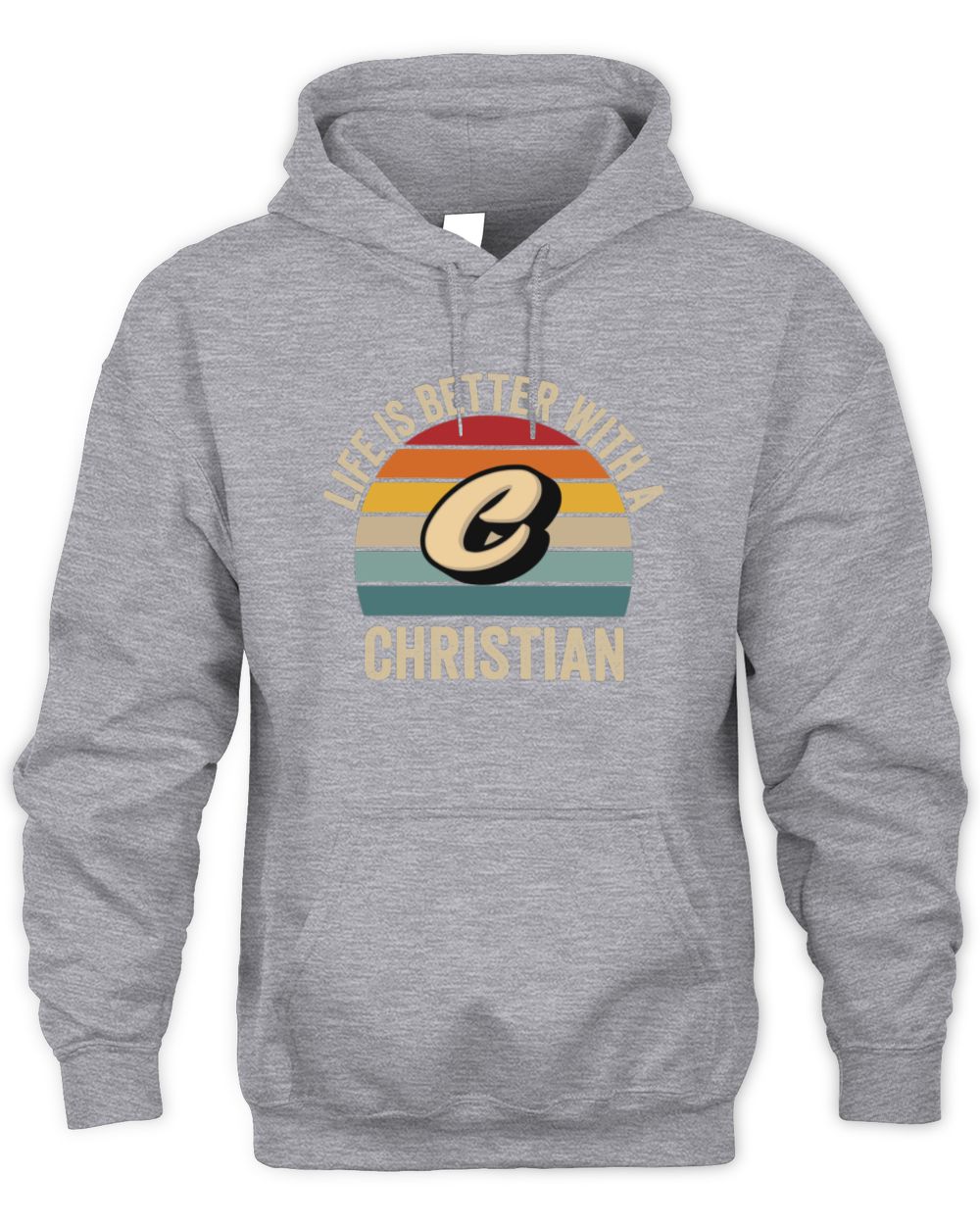 Life Is Better with Name Vintage Sun Shirt CHRISTIAN M1-50 / Unisex Hoodie / sport grey