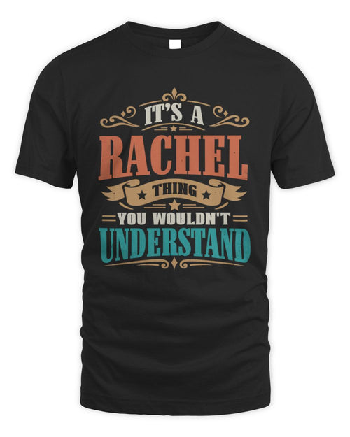 It’s a Name Thing Personalized Retro T-Shirt RACHEL M1-47 / Unisex Standard T-Shirt / black