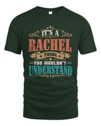 It’s a Name Thing Personalized Retro T-Shirt RACHEL M1-47 / Unisex Standard T-Shirt / forest green