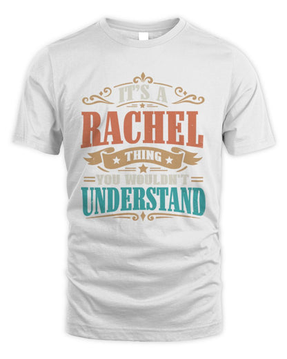 It’s a Name Thing Personalized Retro T-Shirt RACHEL M1-47 / Unisex Standard T-Shirt / white