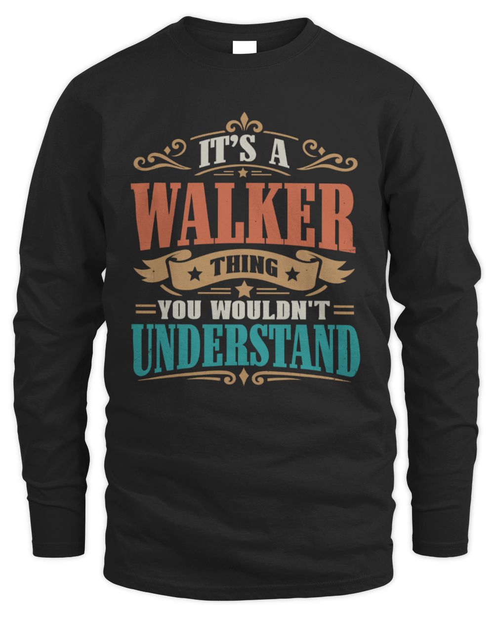 It’s a Name Thing Personalized Retro T-Shirt WALKER M1-47 / Men's Long Sleeved T-Shirt / black
