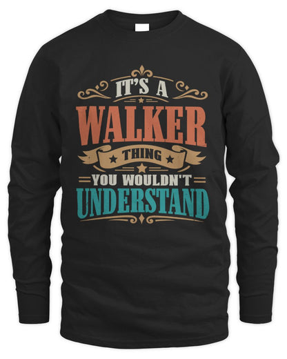 It’s a Name Thing Personalized Retro T-Shirt WALKER M1-47 / Men's Long Sleeved T-Shirt / black