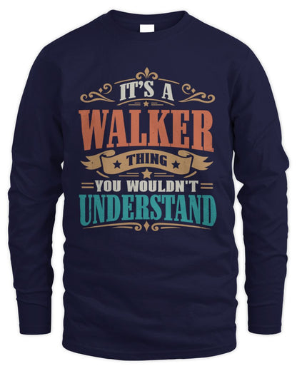 It’s a Name Thing Personalized Retro T-Shirt WALKER M1-47 / Men's Long Sleeved T-Shirt / navy