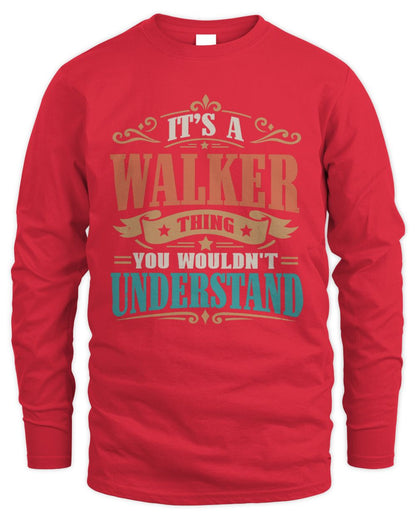 It’s a Name Thing Personalized Retro T-Shirt WALKER M1-47 / Men's Long Sleeved T-Shirt / red