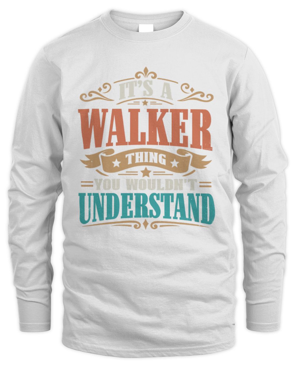 It’s a Name Thing Personalized Retro T-Shirt WALKER M1-47 / Men's Long Sleeved T-Shirt / white