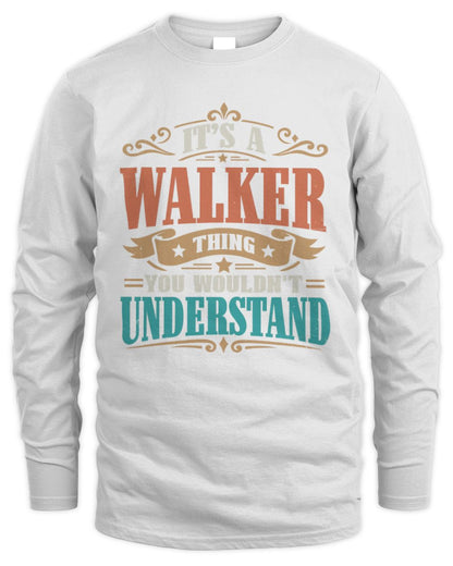 It’s a Name Thing Personalized Retro T-Shirt WALKER M1-47 / Men's Long Sleeved T-Shirt / white