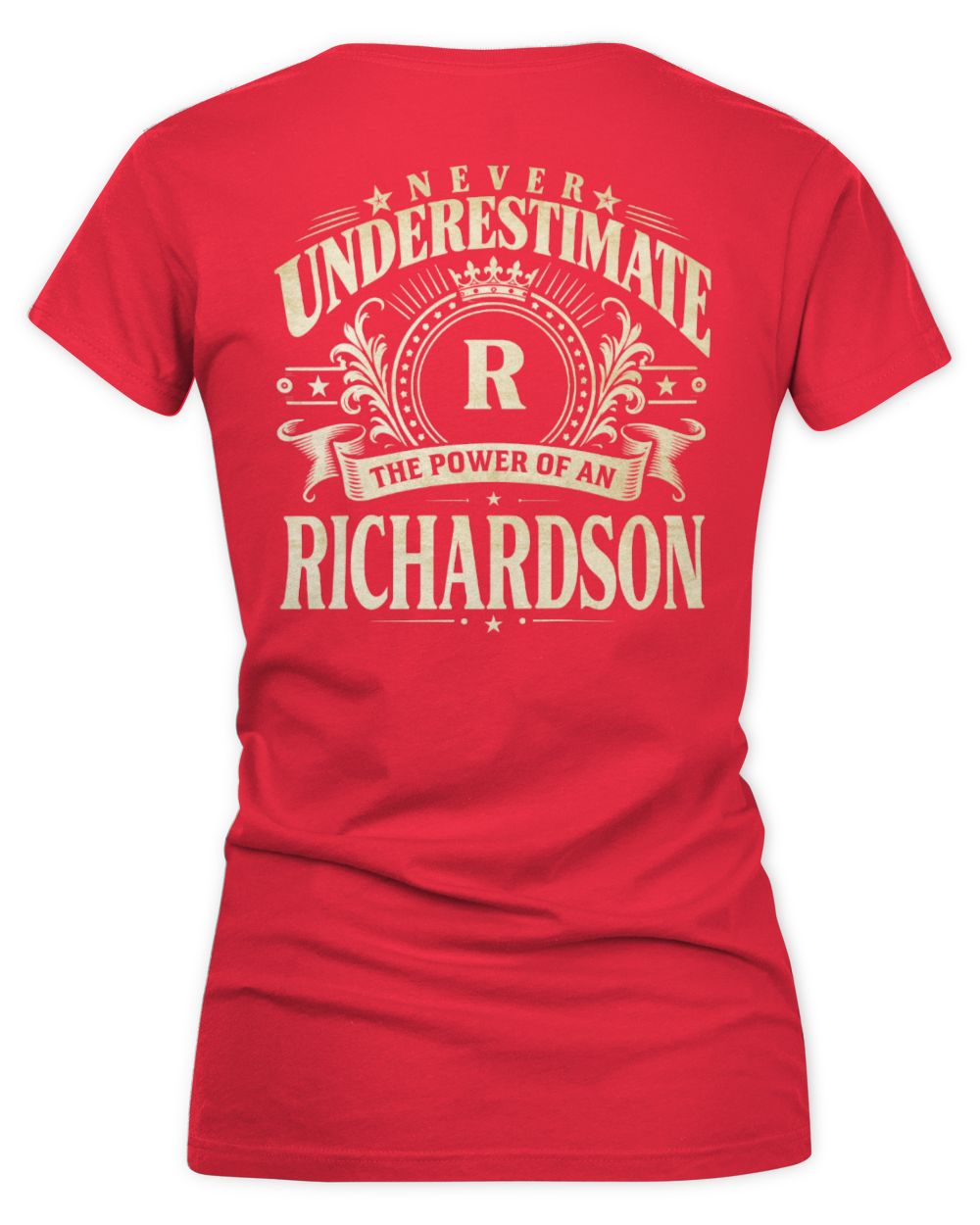 Never Underestimate Your Name Luxury Logo Shirt RICHARDSON M1-63 / Women's V-Neck T-Shirt / red