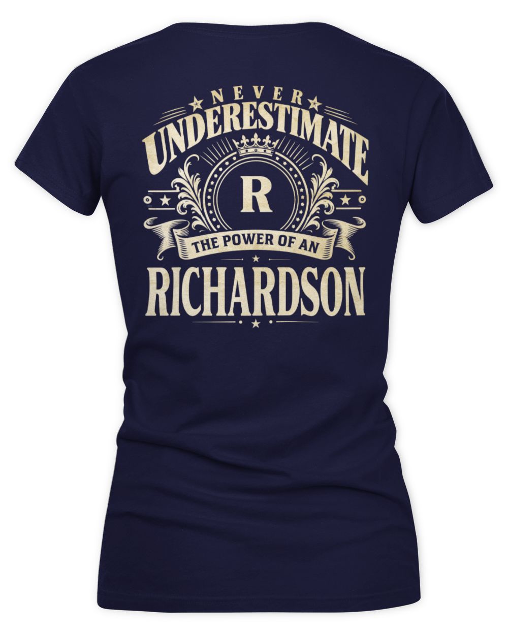 Never Underestimate Your Name Luxury Logo Shirt RICHARDSON M1-63 / Women's V-Neck T-Shirt / navy