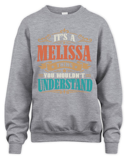 It’s a Name Thing Personalized Retro T-Shirt MELISSA M1-47 / Unisex Sweatshirt / sport grey