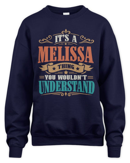 It’s a Name Thing Personalized Retro T-Shirt MELISSA M1-47 / Unisex Sweatshirt / navy
