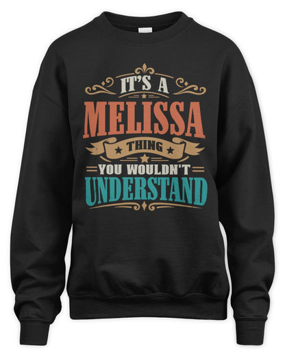 It’s a Name Thing Personalized Retro T-Shirt MELISSA M1-47 / Unisex Sweatshirt / black