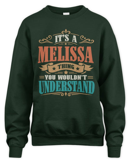 It’s a Name Thing Personalized Retro T-Shirt MELISSA M1-47 / Unisex Sweatshirt / forest green