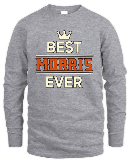 Best Your Name With Crown Shirt MORRIS M1-59 / Men's Long Sleeved T-Shirt / sport grey