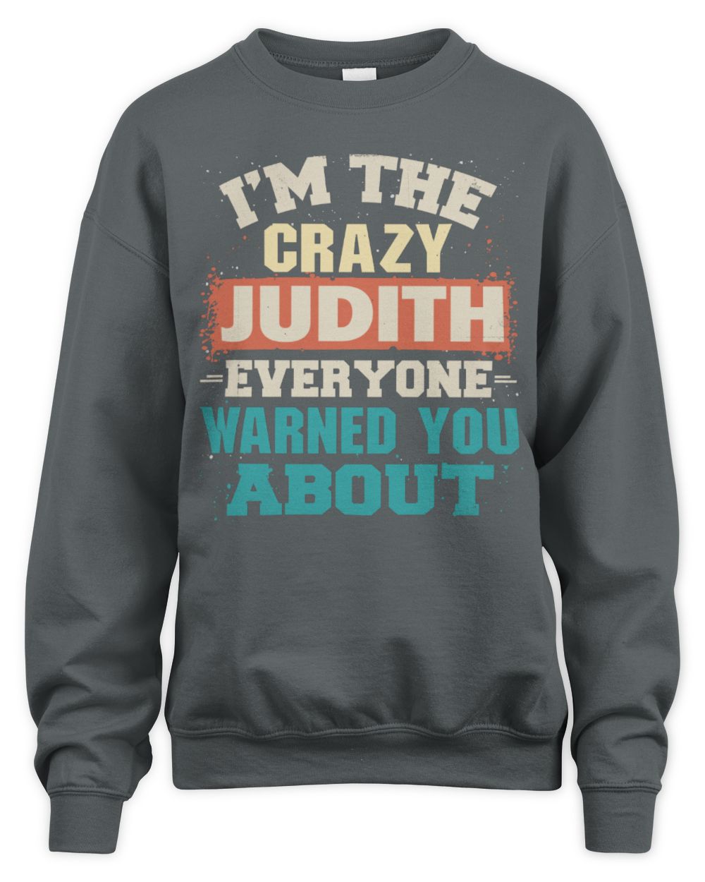 I'm the Crazy One Everyone Warned You About Retro Graphic T-Shirt JUDITH M1-70 / Unisex Sweatshirt / charcoal
