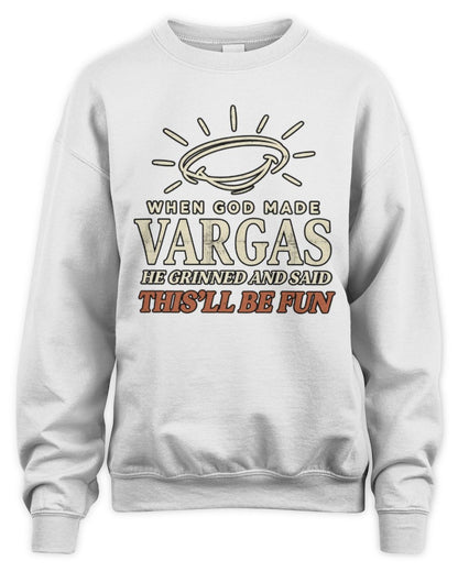 When God Made Your Name Funny Western T-Shirt T-Shirt VARGAS M1-S82 / Unisex Sweatshirt / white
