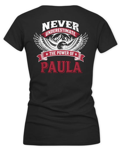 Never Underestimate Your Name Eagle Mountain Shirt PAULA M1-61 / Women's V-Neck T-Shirt / black