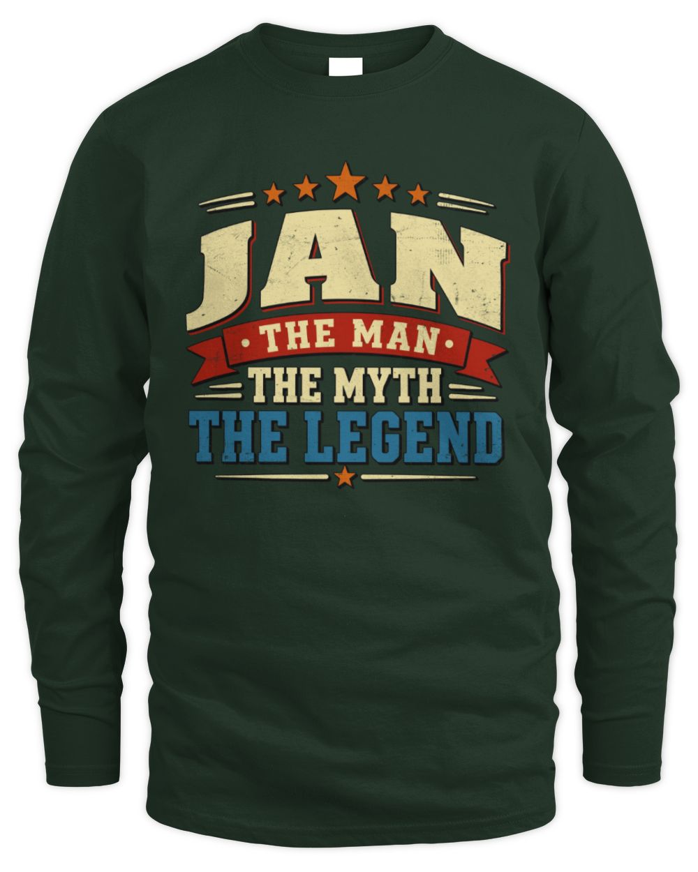 The Man The Myth The Legend Ribbon Vintage T-Shirt JAN M1-56 / Men's Long Sleeved T-Shirt / forest green