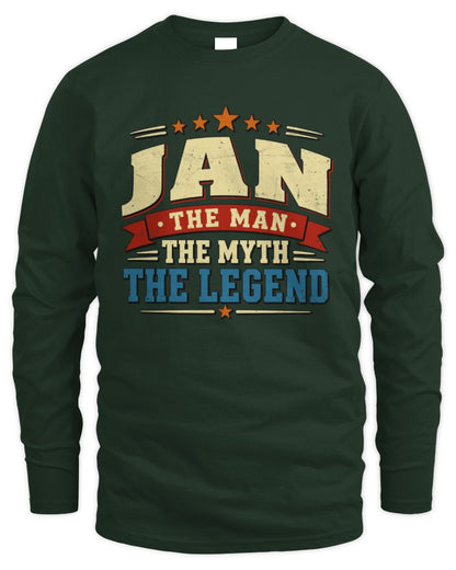 The Man The Myth The Legend Ribbon Vintage T-Shirt JAN M1-56 / Men's Long Sleeved T-Shirt / forest green