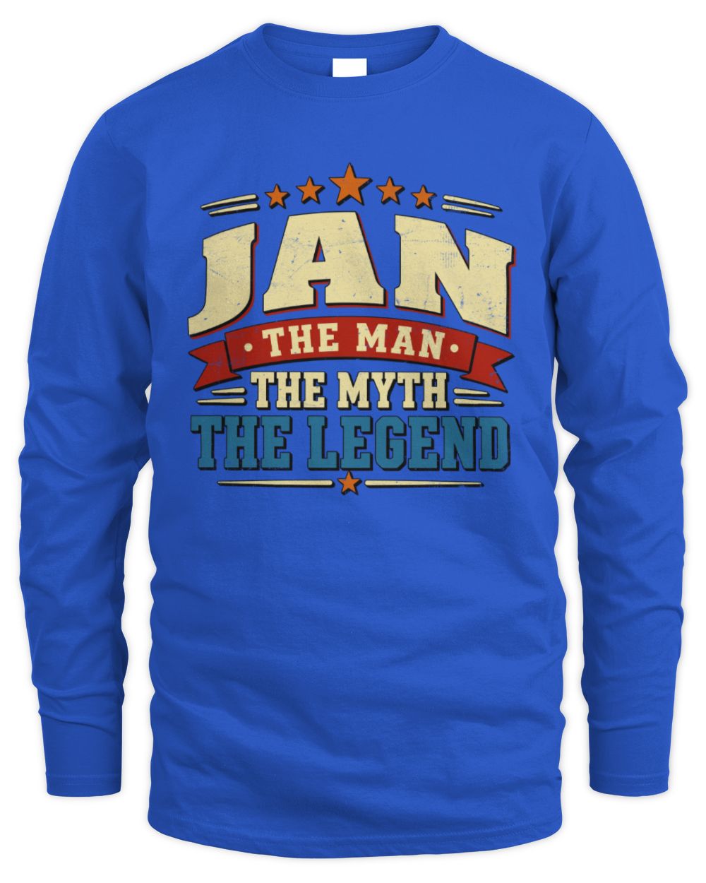 The Man The Myth The Legend Ribbon Vintage T-Shirt JAN M1-56 / Men's Long Sleeved T-Shirt / royal