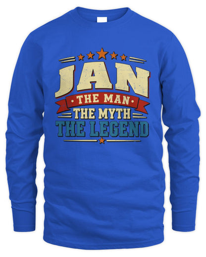 The Man The Myth The Legend Ribbon Vintage T-Shirt JAN M1-56 / Men's Long Sleeved T-Shirt / royal