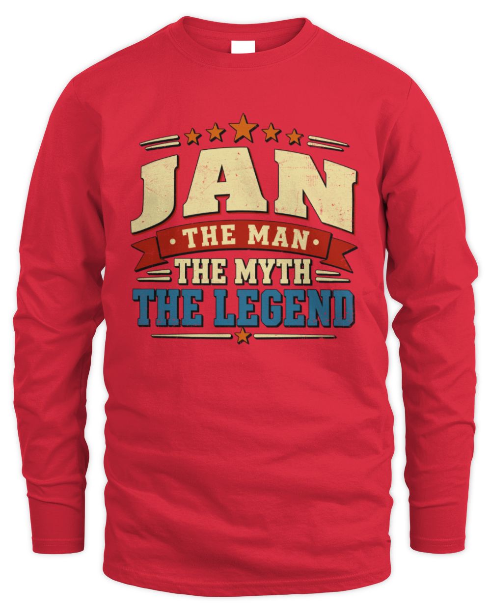 The Man The Myth The Legend Ribbon Vintage T-Shirt JAN M1-56 / Men's Long Sleeved T-Shirt / red