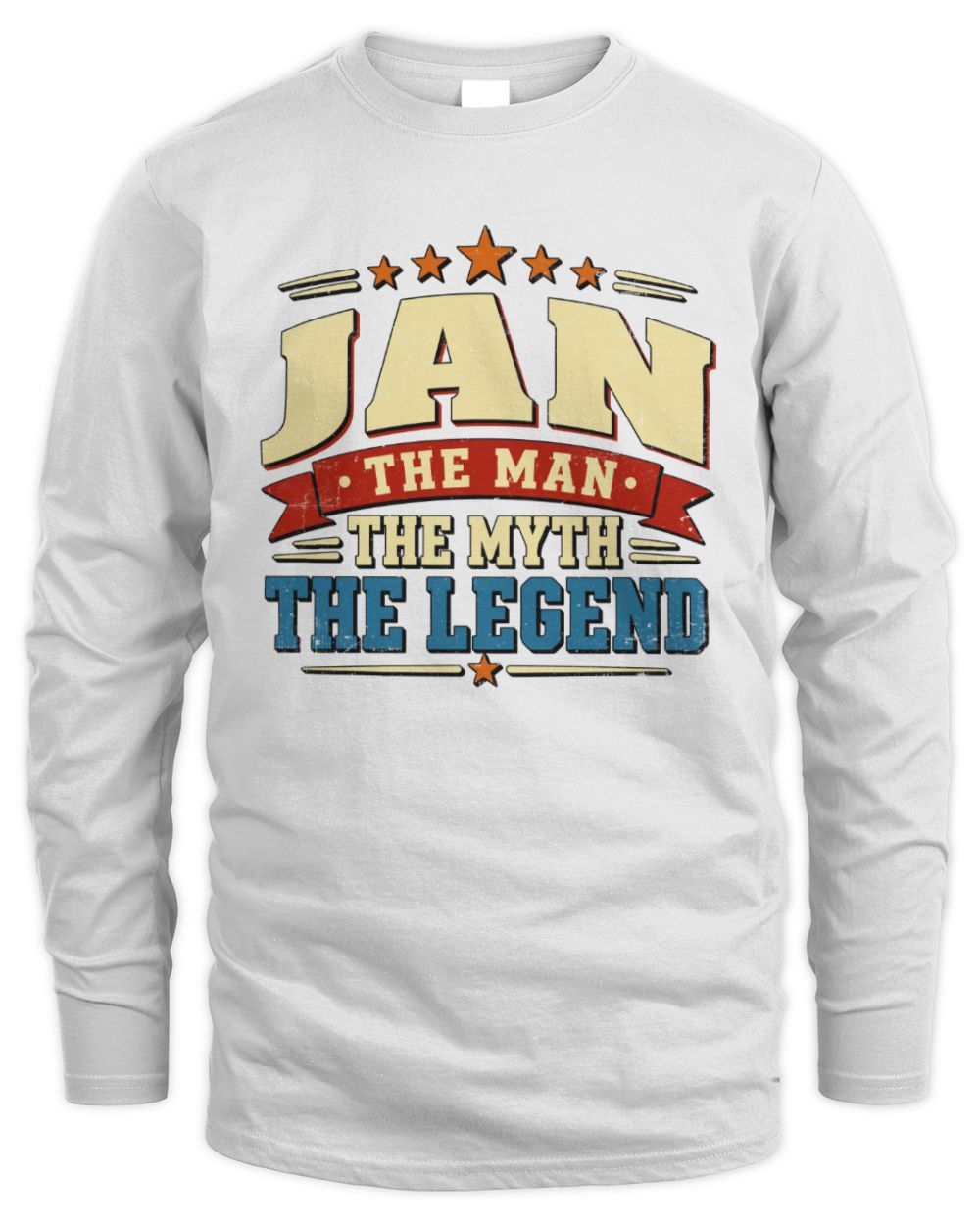 The Man The Myth The Legend Ribbon Vintage T-Shirt JAN M1-56 / Men's Long Sleeved T-Shirt / white
