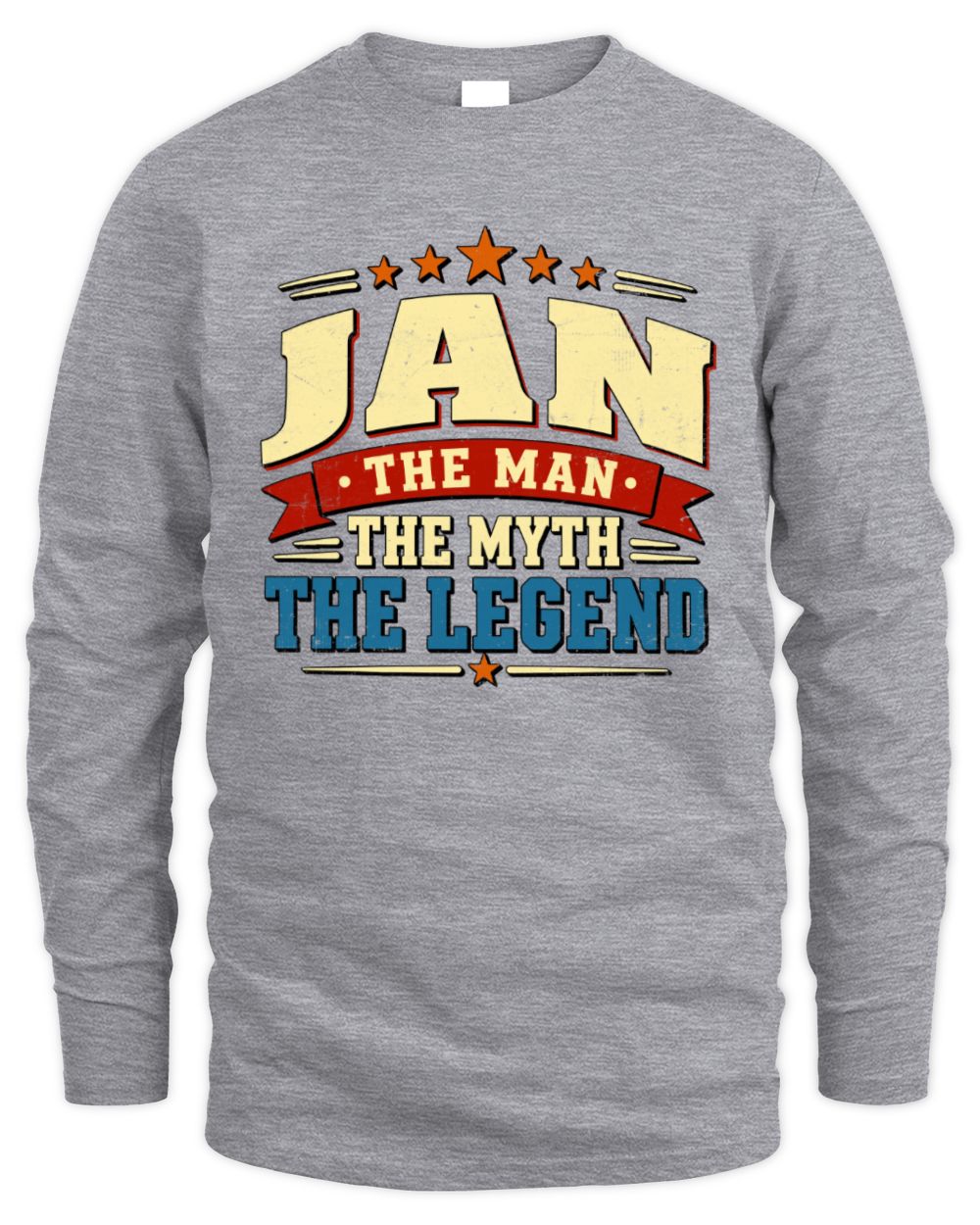The Man The Myth The Legend Ribbon Vintage T-Shirt JAN M1-56 / Men's Long Sleeved T-Shirt / sport grey