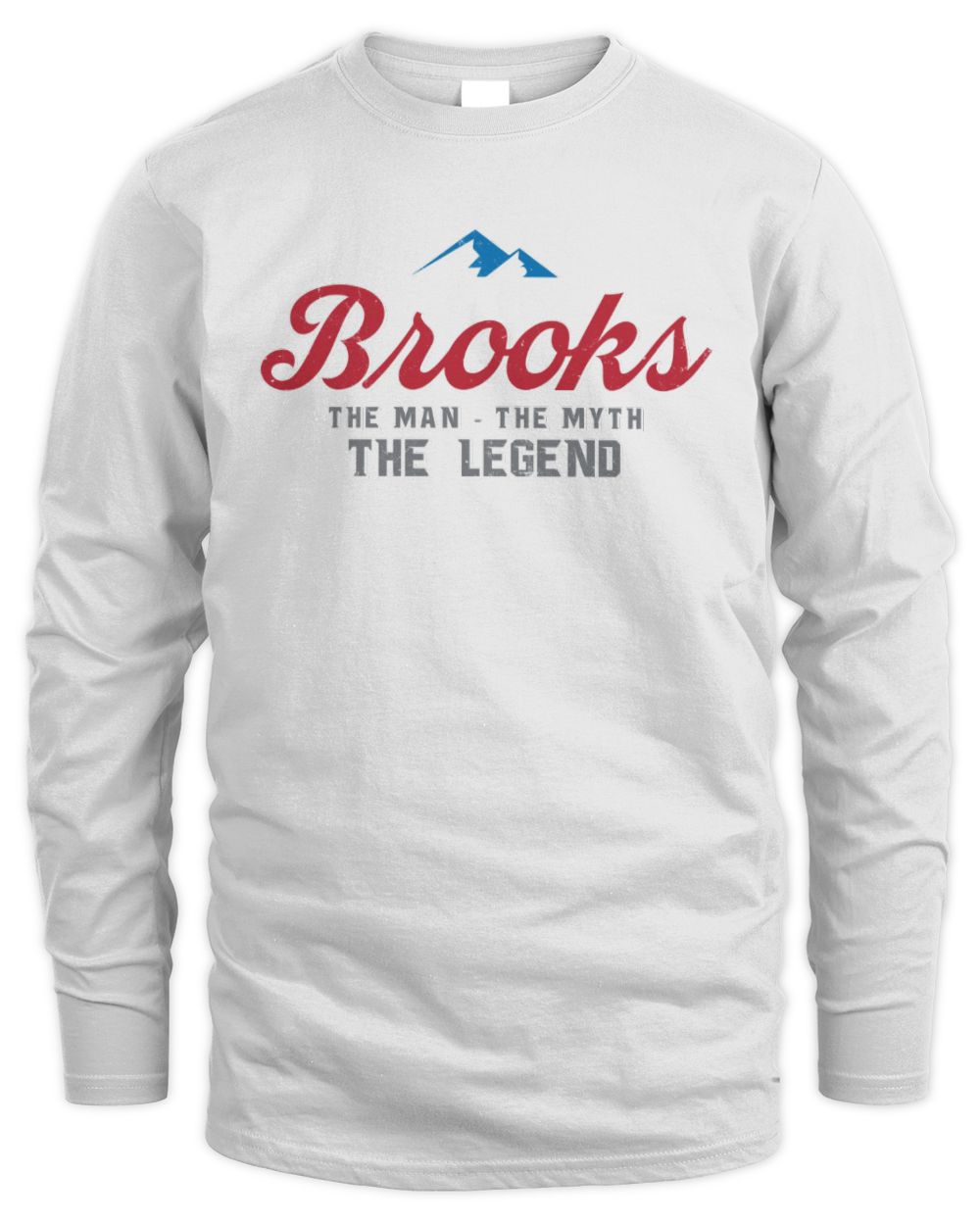 The Man The Myth The Legend Coors Light Beer T-Shirt BROOKS M1-S84 / Men's Long Sleeved T-Shirt / white