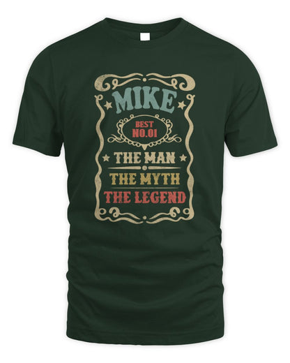 The Man The Myth The Legend Vintage Gold Wine Shirt MIKE M1-52 / Unisex Standard T-Shirt / forest green