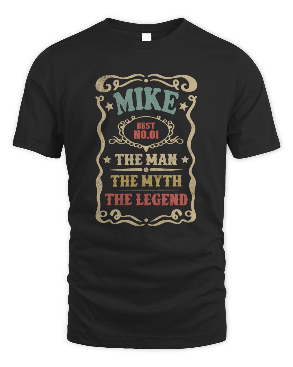 The Man The Myth The Legend Vintage Gold Wine Shirt MIKE M1-52 / Unisex Standard T-Shirt / black