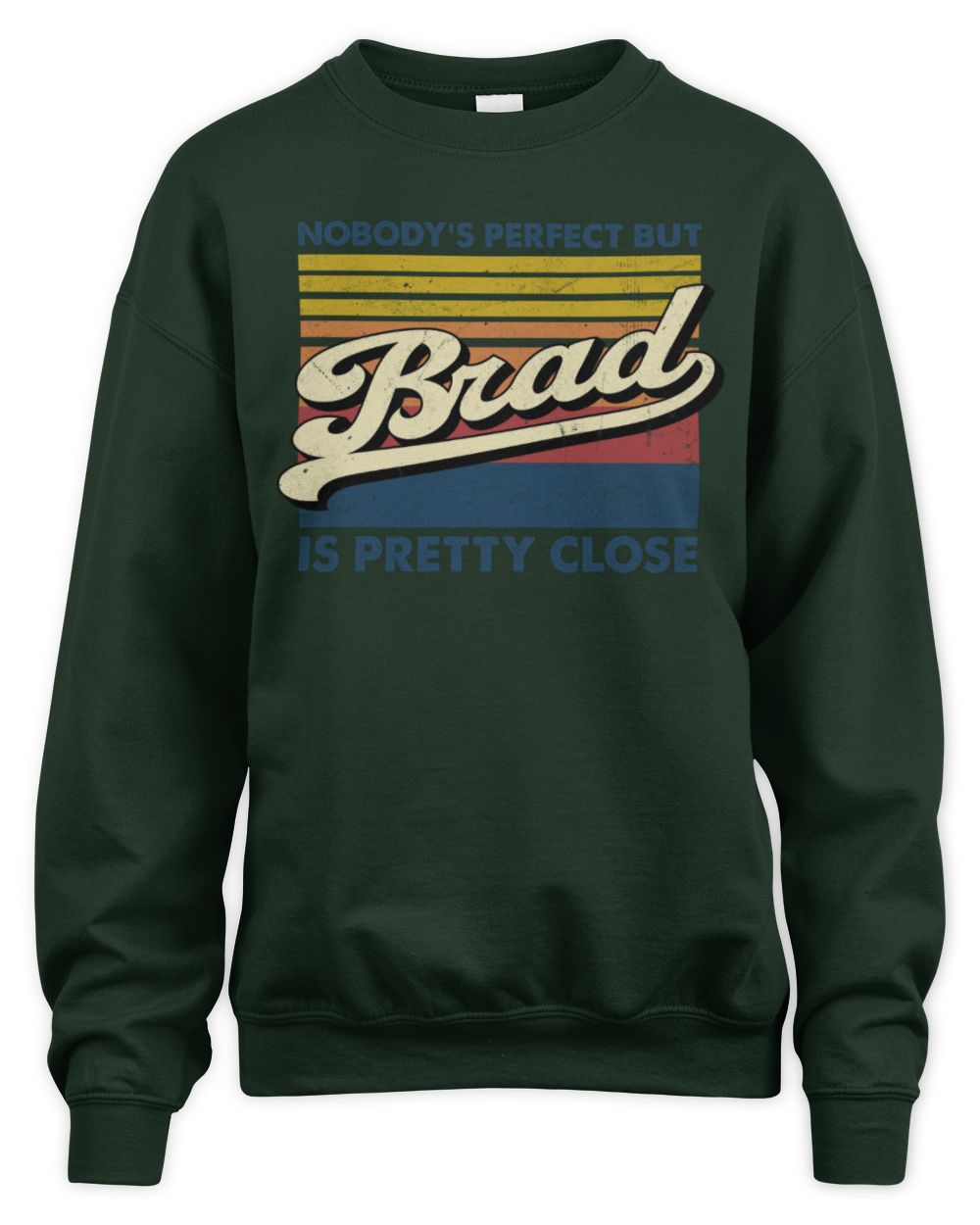 Nobody's Perfect But Your Name Is Pretty Close Retro Shirt BRAD M1-65 / Unisex Sweatshirt / forest green