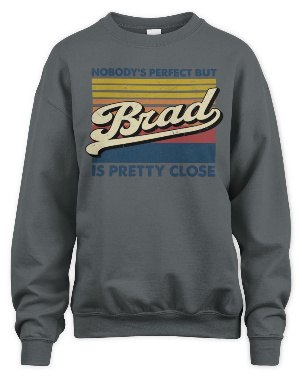 Nobody's Perfect But Your Name Is Pretty Close Retro Shirt BRAD M1-65 / Unisex Sweatshirt / charcoal