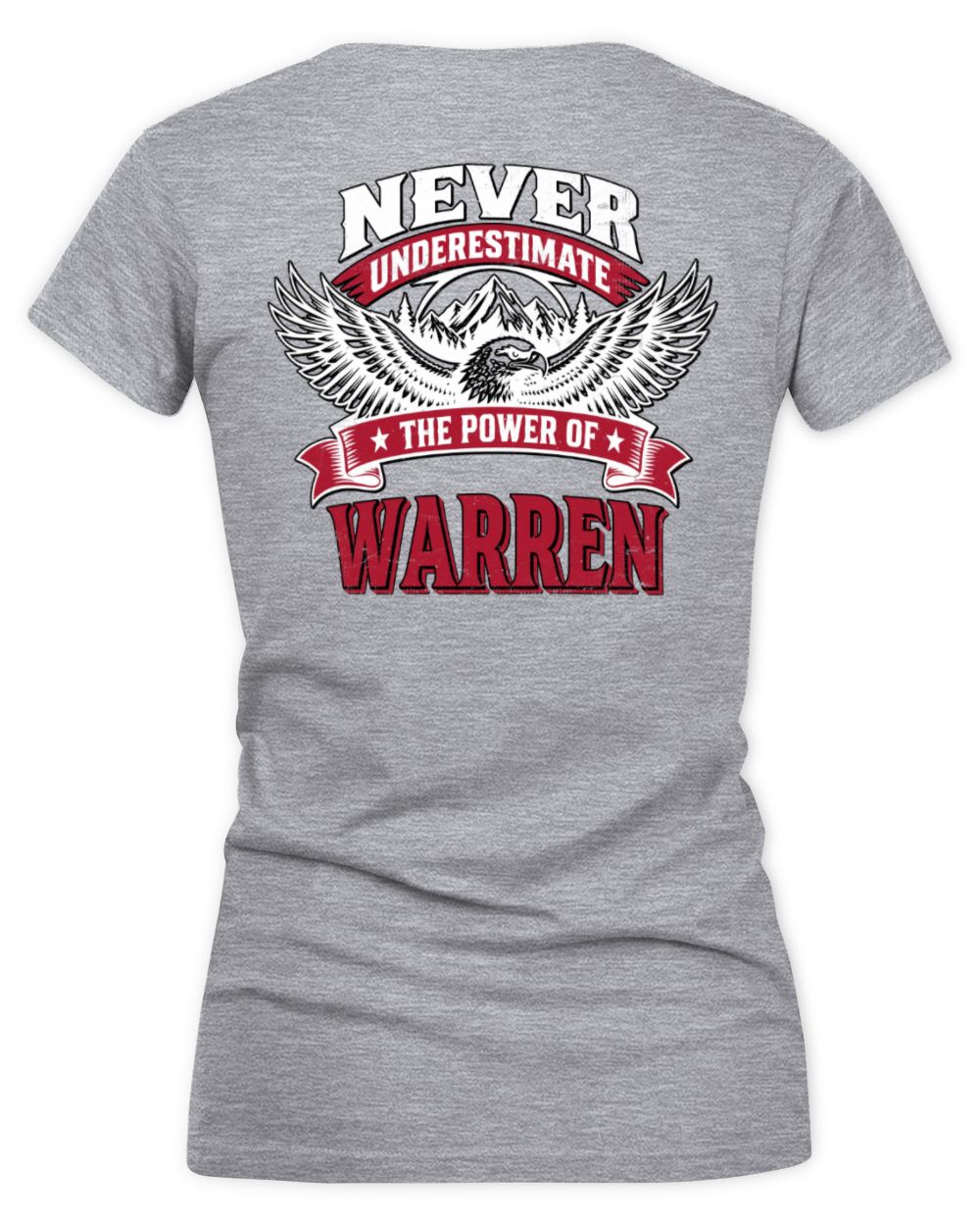Never Underestimate Your Name Eagle Mountain Shirt WARREN M1-61 / Women's V-Neck T-Shirt / sport grey