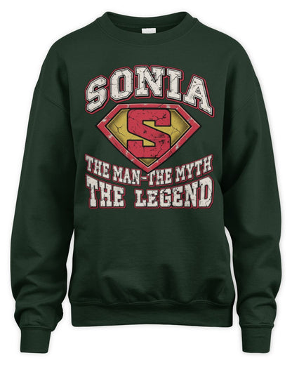 The Man The Myth The Legend Superman Graphic T-Shirt SONIA M1-74 / Unisex Sweatshirt / forest green