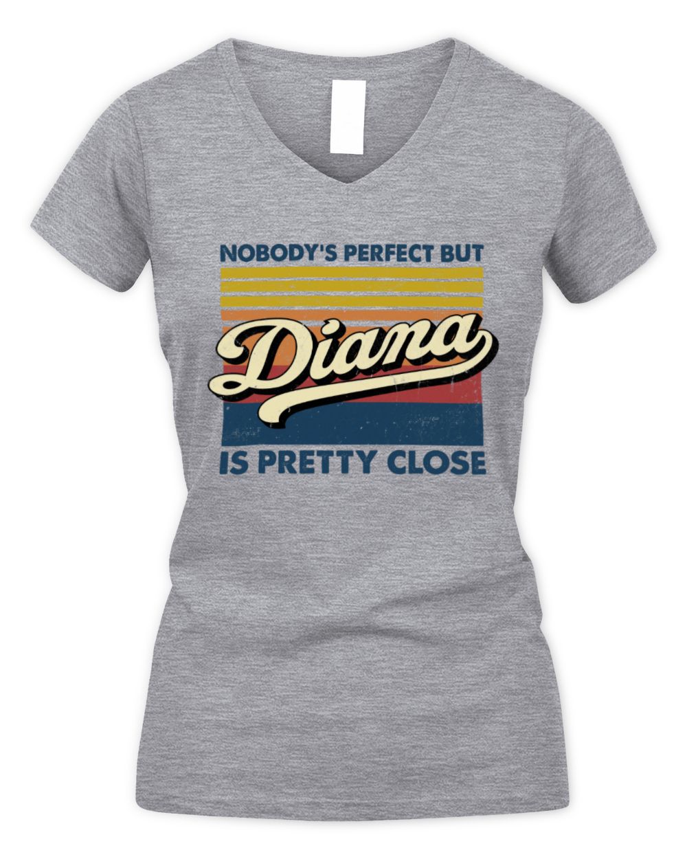 Nobody's Perfect But Your Name Is Pretty Close Retro Shirt DIANA M1-65 / Women's V-Neck T-Shirt / sport grey
