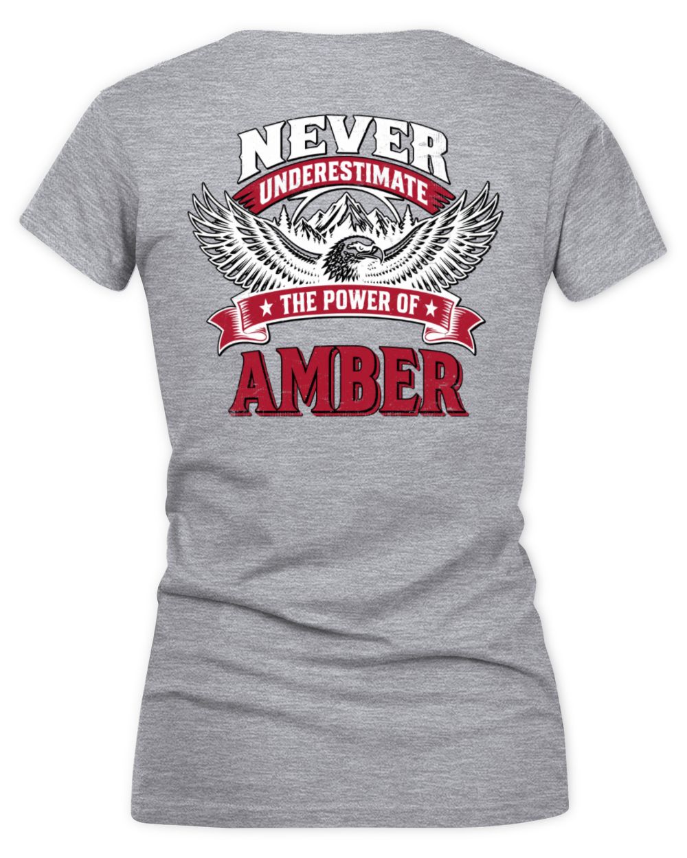 Never Underestimate Your Name Eagle Mountain Shirt AMBER M1-61 / Women's V-Neck T-Shirt / sport grey