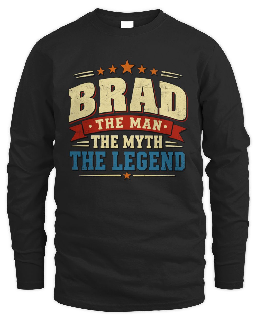 The Man The Myth The Legend Ribbon Vintage T-Shirt BRAD M1-56 / Men's Long Sleeved T-Shirt / black